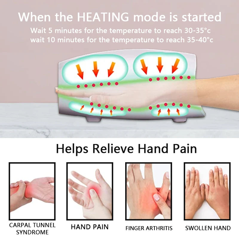 Electric Hand Massager with Air Compression Heat - Healyno