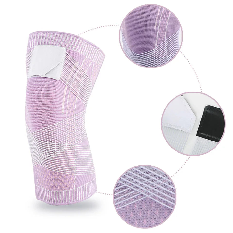 1PCS Sports Kneepad Men Women Pressurized Elastic Knee Pads Support Fitness Gear Basketball Volleyball Brace Protector Bandage - Healyno