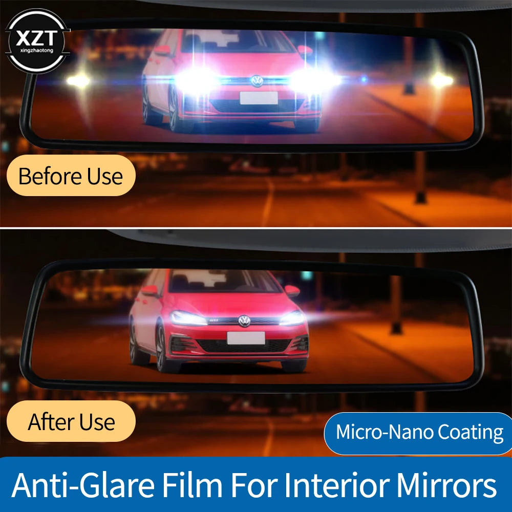 1 Set Universal Car Interior Rearview Mirror Anti-Glare Film Rear View Anti Scratch Nano Protective Sticker Auto Styling Parts - Healyno